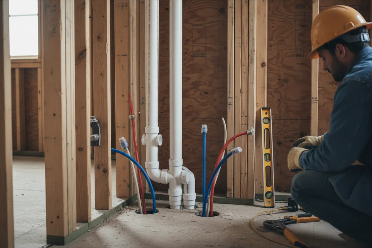 Drain and supply rough-in during Drain Cleaning in Ponca